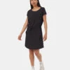 Tentree InMotion Shortsleeve Dress 1 Tentree InMotion Shortsleeve Dress -Tentree Store Black Cap Sleeve Drawstring Waist Mini Dress TCW5701 0164 1