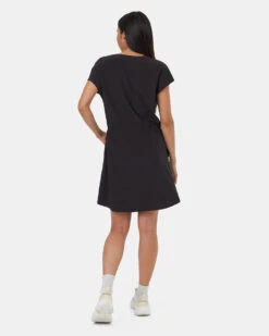 Tentree InMotion Shortsleeve Dress 8 Tentree InMotion Shortsleeve Dress -Tentree Store Black Cap Sleeve Drawstring Waist Mini Dress TCW5701 0164 2
