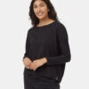 Tentree Plateau Longsleeve 1 Tentree Plateau Longsleeve -Tentree Store Black Crew Neck Flowy Long Sleeve Top TCW5728 0164 2