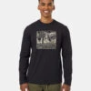 Tentree Topography Stamp Longsleeve -Tentree Store Black Crew Neck Graphic Longsleeve T Shirt TCM6005 2884 3