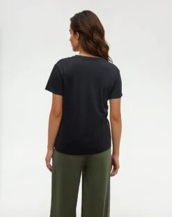 Tentree Restoration Woodblock T-Shirt 8 Tentree Restoration Woodblock T-Shirt -Tentree Store Black Crew Neck Graphic Shortsleeve T Shirt TCW6158 5407 3