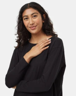 Tentree TreeBlend Longsleeve Dress -Tentree Store Black Knee Length Relaxed Longsleeve Dress TCW5690 0164 3