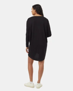 Tentree TreeBlend Longsleeve Dress -Tentree Store Black Knee Length Relaxed Longsleeve Dress TCW5690 0164 4