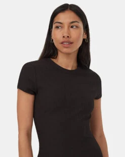 Tentree TechRib T-Shirt Dress 9 Tentree TechRib T-Shirt Dress -Tentree Store Black Knee Length Slim Quick dry T Shirt Dress TCW5694 0164 3