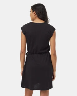 Tentree TreeBlend Wrap Front Dress 9 Tentree TreeBlend Wrap Front Dress -Tentree Store Black Knee Length V Neck Wrap Front Dress TCW6067 0164 5