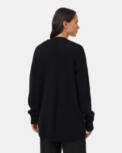 Tentree Prairies Cardigan -Tentree Store Black Organic Cotton Relaxed Fit Cardigan TCW6038 0164 2