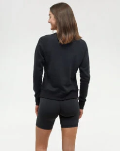 Tentree Elm Crew 8 Tentree Elm Crew -Tentree Store Black Reglan Sleeve Crewneck Fleece Sweatshirt TCW6182 0164 4