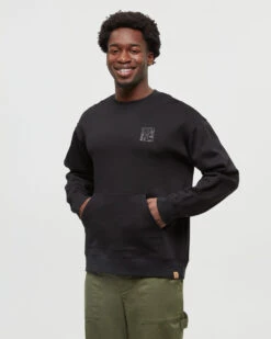 Tentree Boreal Wolf Relaxed Crew 8 Tentree Boreal Wolf Relaxed Crew -Tentree Store Black Relax Printed Graphic TreeFleece Crew TCM6296 5699 1