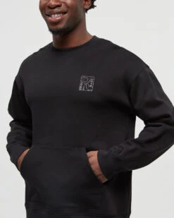 Tentree Boreal Wolf Relaxed Crew 9 Tentree Boreal Wolf Relaxed Crew -Tentree Store Black Relax Printed Graphic TreeFleece Crew TCM6296 5699 2