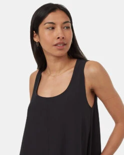 Tentree InMotion Sleeveless Midi Dress -Tentree Store Black Relaxed A line Sleeveless Midi Dress TCW5702 0164 2