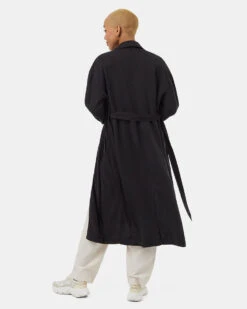 Tentree Tencel Trench 9 Tentree Tencel Trench -Tentree Store Black Relaxed Belted Midi Length Trench Coat TCW5711 0164 2