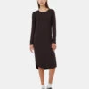 Tentree Soft EcoTerry Shirttail Dress 2 Tentree Soft EcoTerry Shirttail Dress -Tentree Store Black Shirttail Hem Knee Length Long Sleeve Dress TCW5360 0164 1