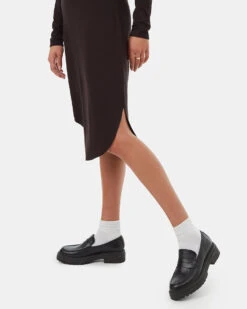 Tentree Soft EcoTerry Shirttail Dress 11 Tentree Soft EcoTerry Shirttail Dress -Tentree Store Black Shirttail Hem Knee Length Long Sleeve Dress TCW5360 0164 5