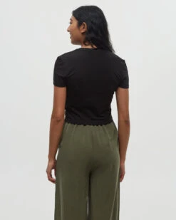 Tentree Lawson T-Shirt 8 Tentree Lawson T-Shirt -Tentree Store Black Twist Front Shortsleeve T Shirt TCW6187 0164 2