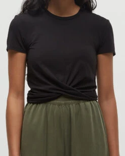 Tentree Lawson T-Shirt 9 Tentree Lawson T-Shirt -Tentree Store Black Twist Front Shortsleeve T Shirt TCW6187 0164 4