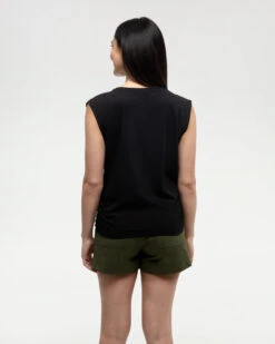 Tentree Seton T-Shirt 8 Tentree Seton T-Shirt -Tentree Store Black Twist Front Sleeveless T Shirt TCW6209 0164 1