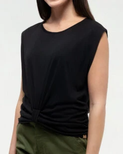 Tentree Seton T-Shirt 9 Tentree Seton T-Shirt -Tentree Store Black Twist Front Sleeveless T Shirt TCW6209 0164 2