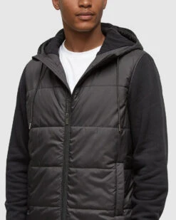 Tentree Coastal Hybrid Hoodie 13 Tentree Coastal Hybrid Hoodie -Tentree Store Black Water Resistant Zip Up Hoodie TCM5411 0164 6