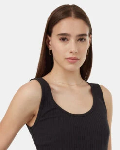 Tentree Fitted Basic Cami 9 Tentree Fitted Basic Cami -Tentree Store Black Women s Ribbed Tank Top TCW4163 0164 3