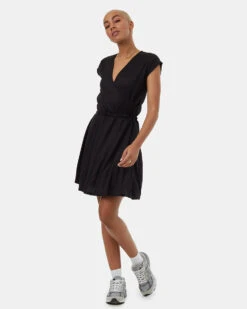 Tentree Woven Wrap Dress 11 Tentree Woven Wrap Dress -Tentree Store Black Womens Tencel Wrap Dress TCW5294 0164 1