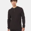 Tentree Freemont Henley 1 Tentree Freemont Henley -Tentree Store BlackMen sButtonWaffleKnitSweatshirt TCM2568 0164 2