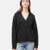 Tentree Treefleece Grove Sweatshirt 2 Tentree Treefleece Grove Sweatshirt -Tentree Store BlackWomen sOversizedVNeckCollarSweatshirtTCW4805 0164 0218 2