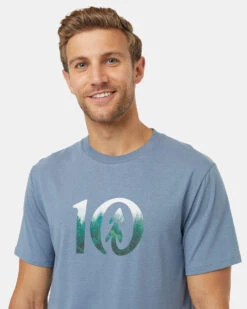 Tentree Photo Forest Logo T-Shirt -Tentree Store Blue Crew Neck Short Sleeve Graphic T Shirt TCM5486 3703 2