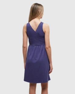 Tentree Cottonwood Dress 8 Tentree Cottonwood Dress -Tentree Store Blue EcoTech Jersey Regular Faux Wrap Dress TCW6213 4171 2