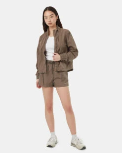 Tentree Recycled Nylon Short Jacket -Tentree Store Brown Eco Friendly Nylon Jacket TCW4968 2398 1