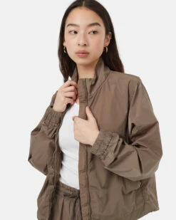 Tentree Recycled Nylon Short Jacket -Tentree Store Brown Eco Friendly Nylon Jacket TCW4968 2398 4