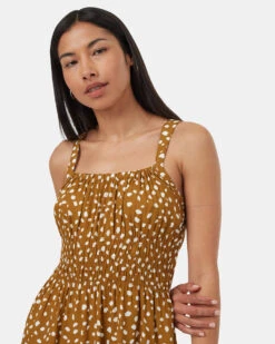 Tentree Overlook Dress 10 Tentree Overlook Dress -Tentree Store Brown Knee Length Crepe Smocked Waist Tank Dress TCW5703 3340 3