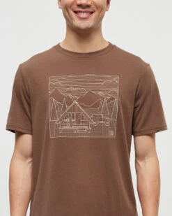 Tentree Front Country Cabin T-Shirt 9 Tentree Front Country Cabin T-Shirt -Tentree Store Brown Printed Graphic TreeBlend T Shirt TCM6280 5727 2
