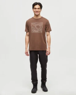 Tentree Store -Tentree Store Brown Printed Graphic TreeBlend T Shirt TCM6280 5727 4