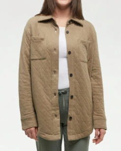 Tentree Dunes Shacket 10 Tentree Dunes Shacket -Tentree Store Brown Quilted Knit Relaxed Fit Shirt Jacket TCW5967 1532 3