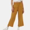Tentree TreeLinen Billow Pant 2 Tentree TreeLinen Billow Pant -Tentree Store Brown Womens Cropped Wide Leg Trousers TCW3207 0061 6