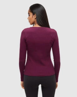 Tentree Knowles Henley -Tentree Store Burgundy Slim Ribbed Edge Longsleeve Henley TCW6246 5596 3