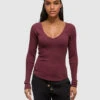 Tentree Madison Longsleeve -Tentree Store Burgundy Slim Ribbed Edge Longsleeve Shirt TCW6247 5596 1