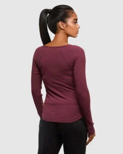 Tentree Madison Longsleeve 7 Tentree Madison Longsleeve -Tentree Store Burgundy Slim Ribbed Edge Longsleeve Shirt TCW6247 5596 2