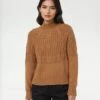 Tentree Highline Pom Mock Neck Sweater 1 Tentree Highline Pom Mock Neck Sweater -Tentree Store Camel Eco Friendly Mock Neck Knit Sweater TCW5956 3445 4