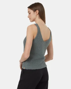 Tentree Highline Boucle Sweater Tank -Tentree Store Green Cotton V Neck Sweater Tank Top TCW5712 3180 2