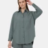 Tentree EcoStretch Cotton Oversized Shirt -Tentree Store Green Organic Cotton Oversized Collared Shirt TCW5727 3180 5