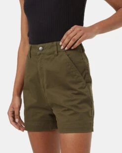 Tentree Twill High Waist Short 10 Tentree Twill High Waist Short -Tentree Store Green Womens Hise Rise Shorts TCW4296 0012 3
