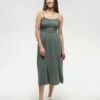 Tentree Driftwood Dress 1 Tentree Driftwood Dress -Tentree Store Green Womens Mid Length Smocked Dress TCW5864 1480 4