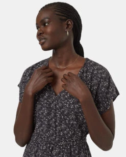 Tentree Kits Dress 10 Tentree Kits Dress -Tentree Store Grey Knee Length V Neck Patterned Wrap Dress TCW5704 3341 3