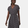 Tentree Kits Dress 1 Tentree Kits Dress -Tentree Store Grey Knee Length V Neck Patterned Wrap Dress TCW5704 3341 4