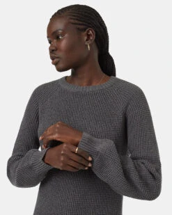 Tentree Highline Crew Neck Dress -Tentree Store Grey Women s Cotton Sweater Dress TCW5905 0812 3