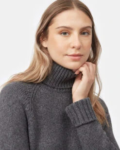 Tentree Highline Wool Turtleneck Sweater 10 Tentree Highline Wool Turtleneck Sweater -Tentree Store Grey Women sRibbedWoolTurtleneck TCW2505 0812 3