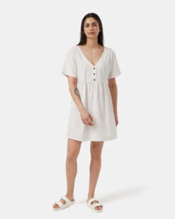 Tentree Hemp Button Front Swing Dress