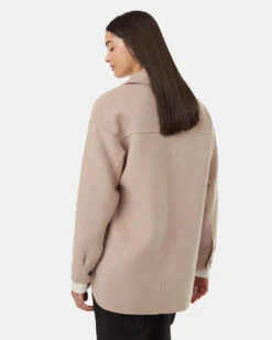 Tentree Wool Button Front Coat -Tentree Store Oatmeal Wool Button Front Coat TCW5351 2906 2