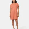 Tentree TreeBlend T-Shirt Dress -Tentree Store Orange Knee Length Slitted T Shirt Dress TCW5875 3186 1